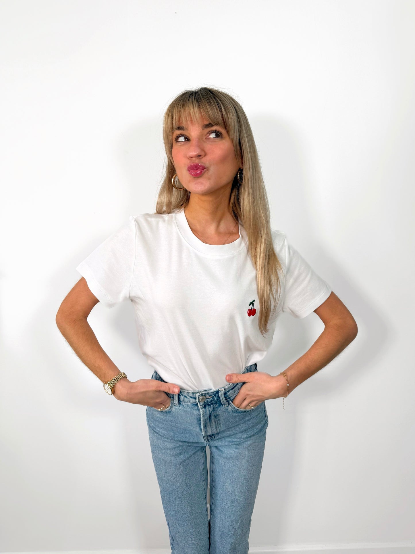Cherry Minimal Heart Tee
