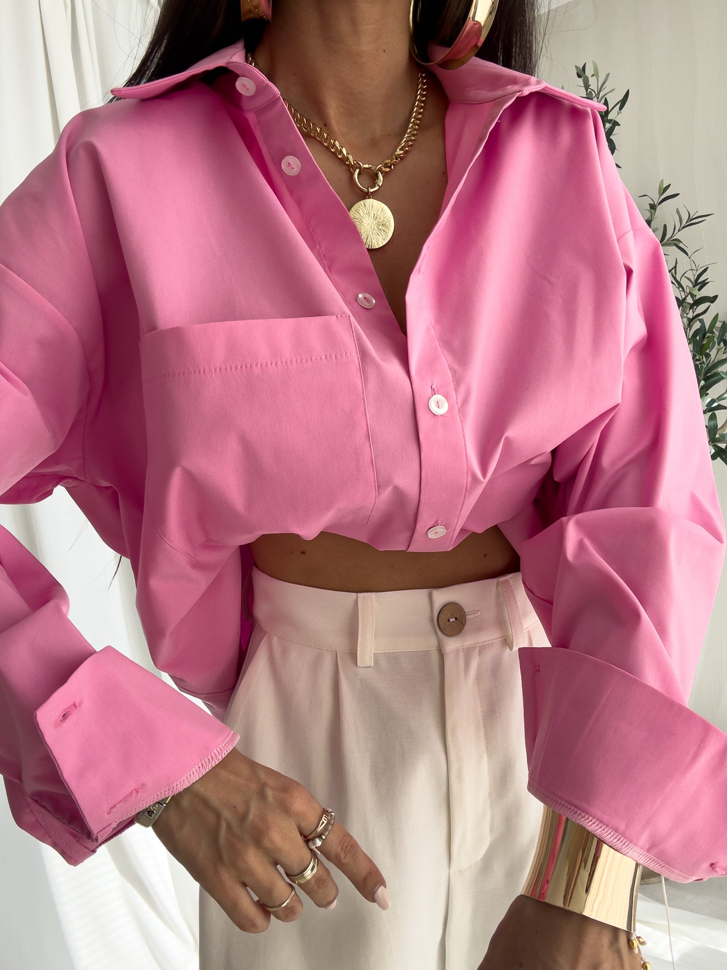 Pink Over Spring Pocket Shirt