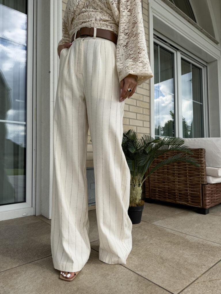 Vanilla Simple stripped trousers