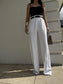 Ecru Simple stripped trousers