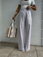 Beige Simple stripped trousers