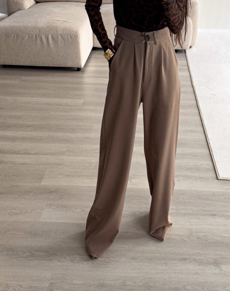 Mokka Simple stripped trousers