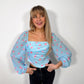 Blue Rosalie Floral Blouse