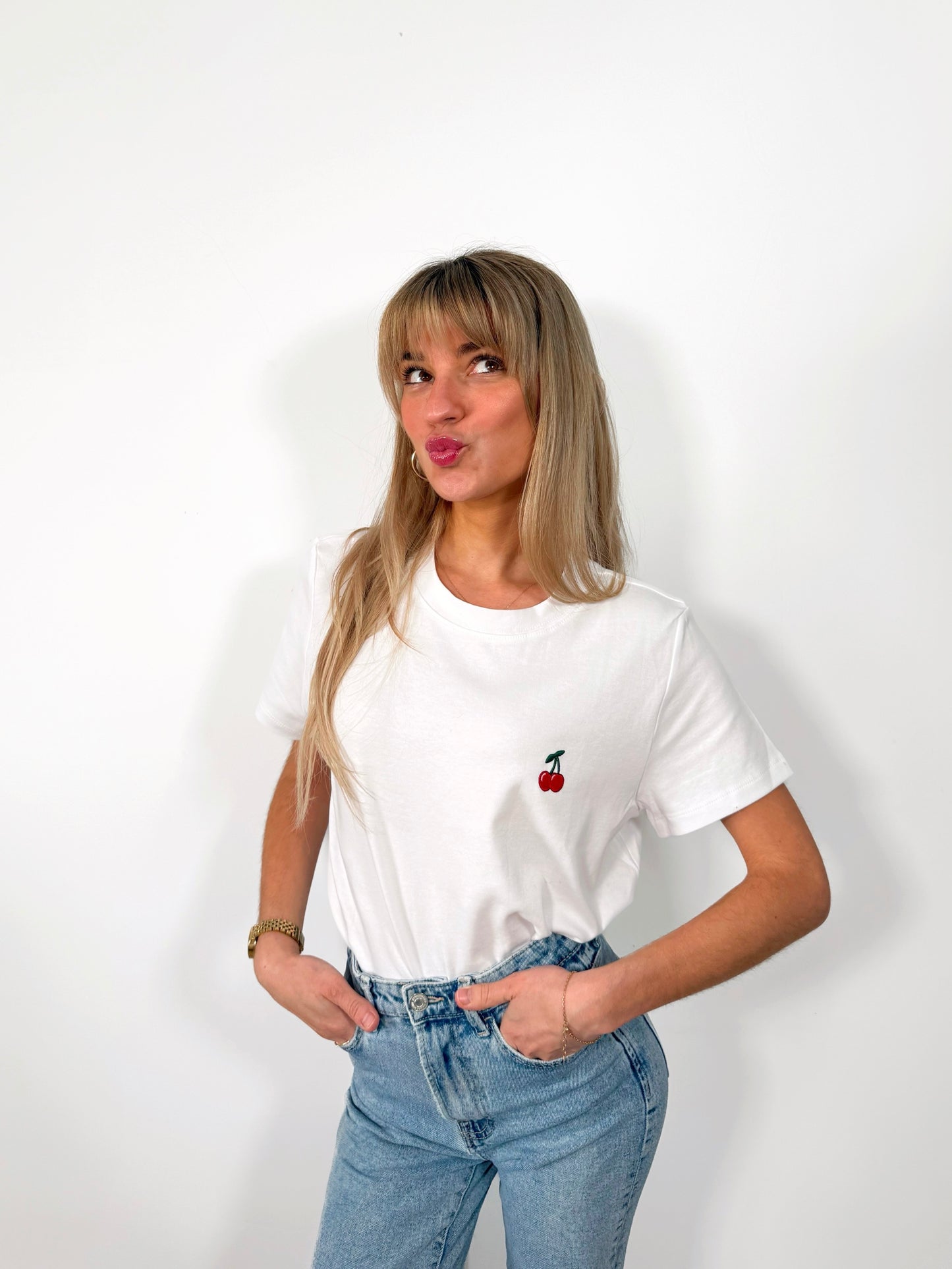 Cherry Minimal Heart Tee