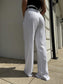 Ecru Simple stripped trousers