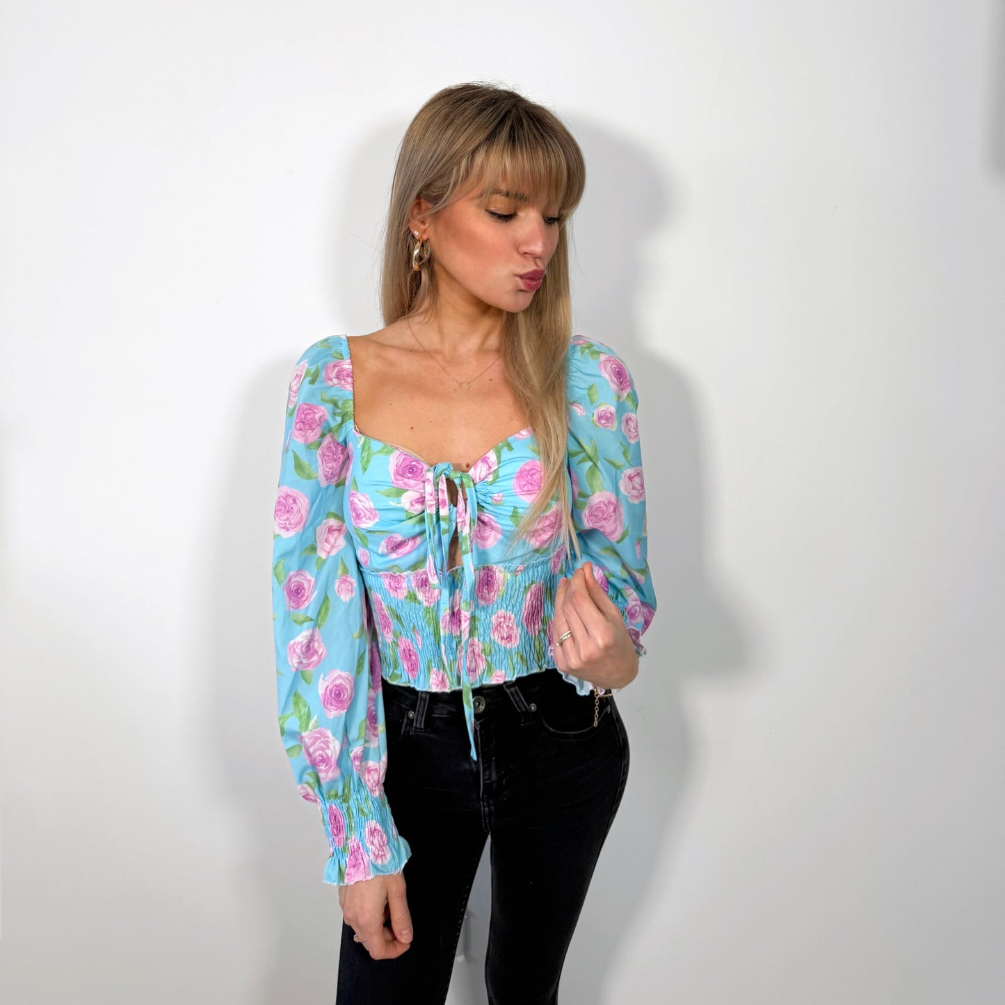 Blue Floral Romance Blouse