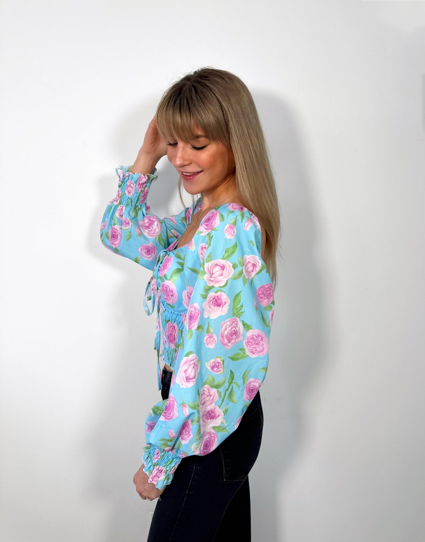Blue Floral Romance Blouse