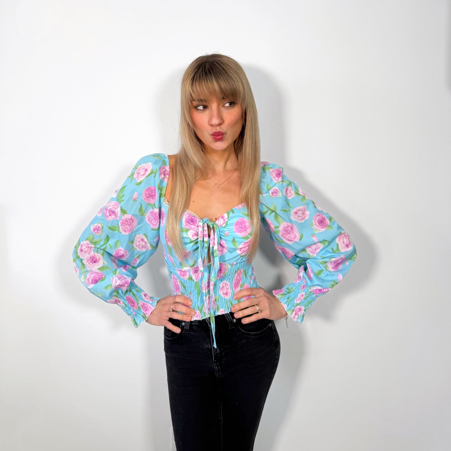 Blue Floral Romance Blouse
