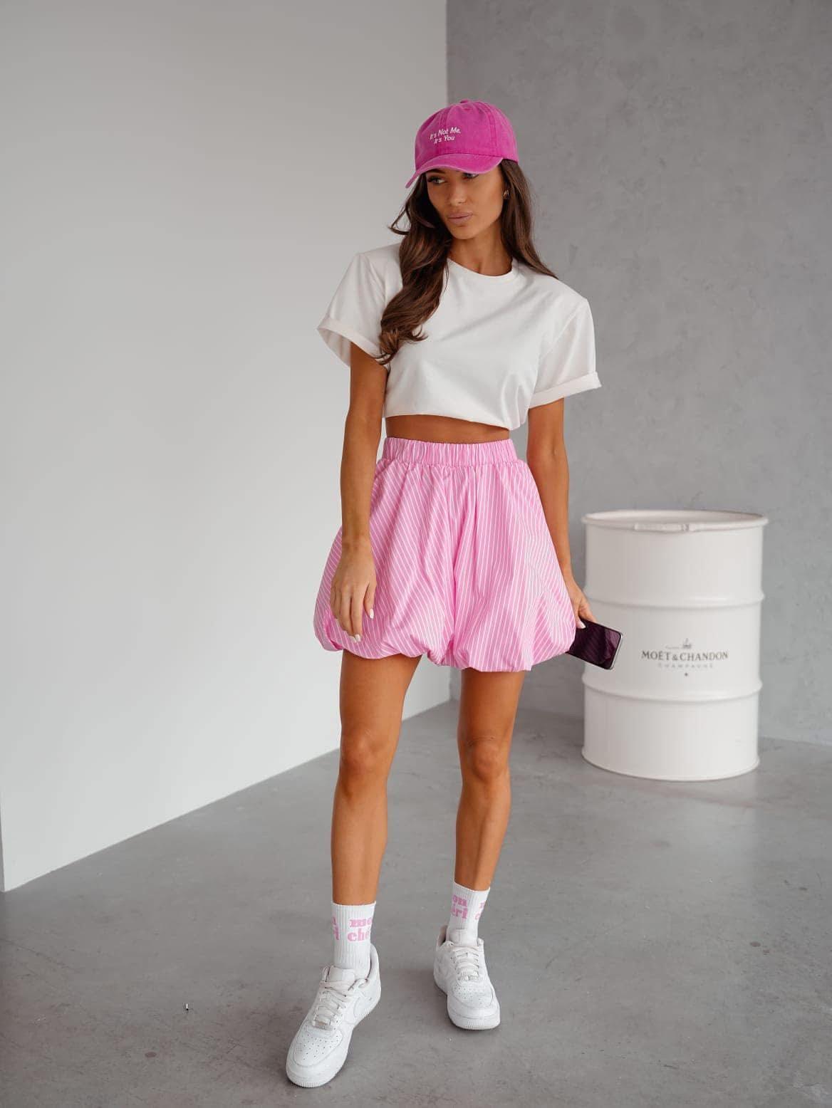 Barbie Pink Bubble Stripped mini skirt