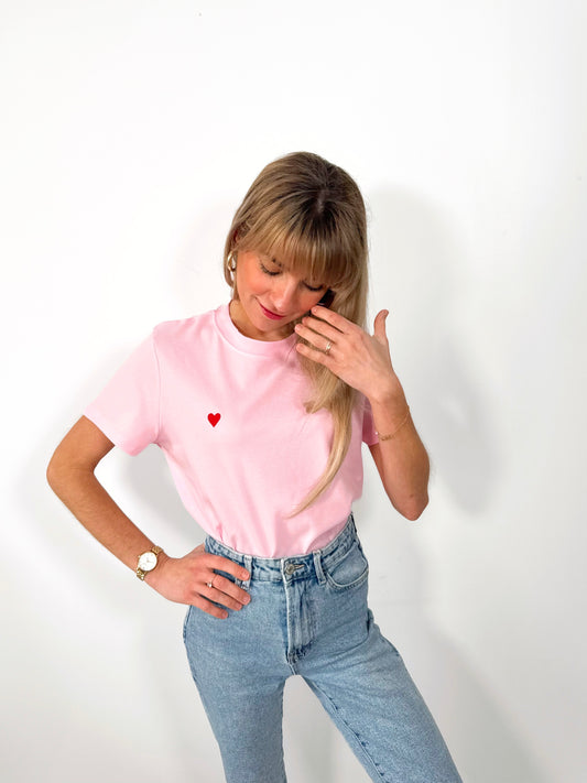 Pink Minimal Heart Tee