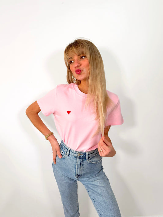 Pink Minimal Heart Tee