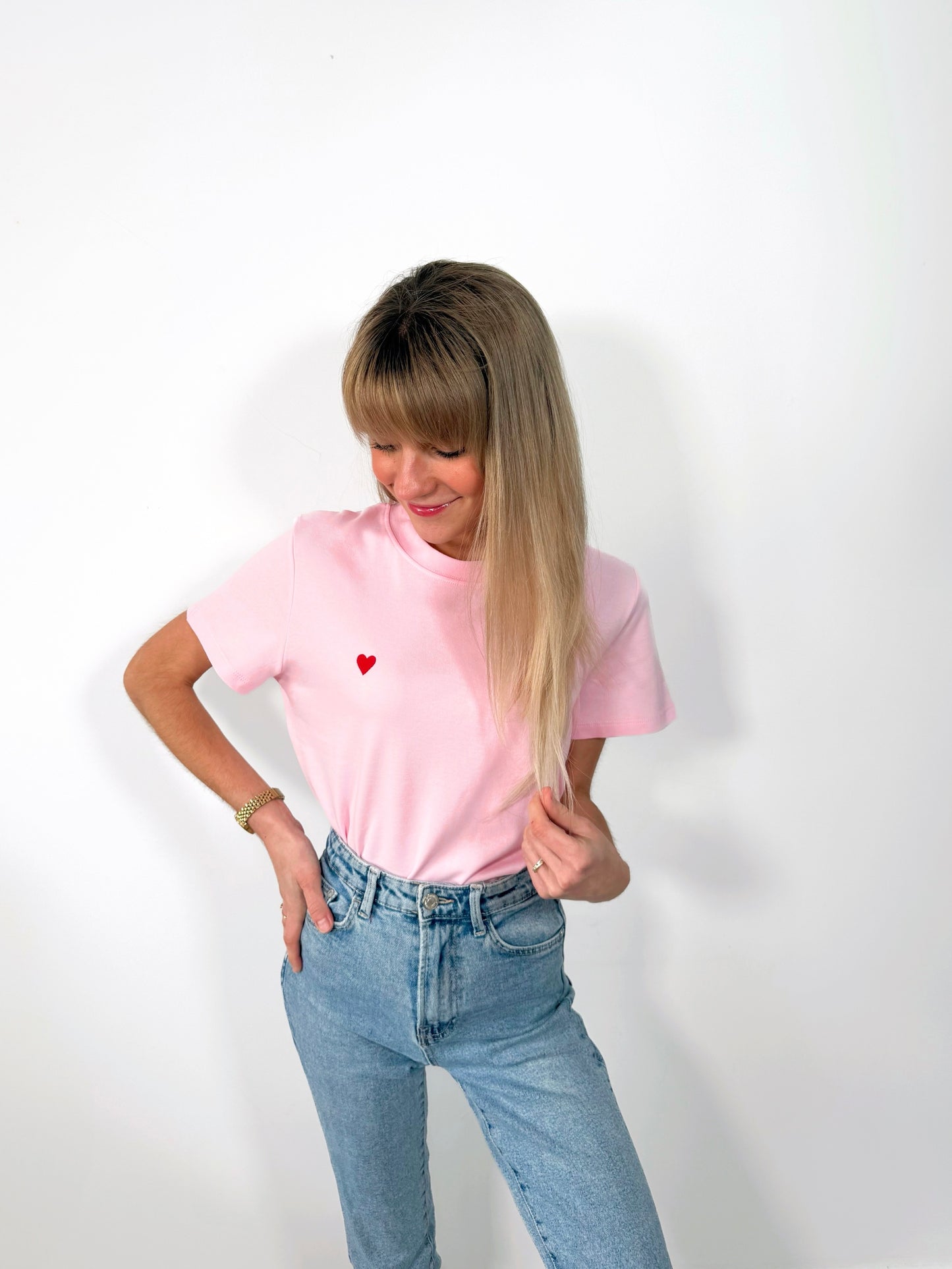 Pink Minimal Heart Tee