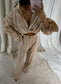 Beige embroidered Over Spring Pocket Shirt
