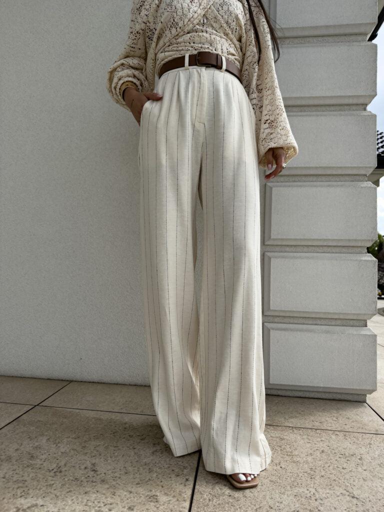 Vanilla Simple stripped trousers