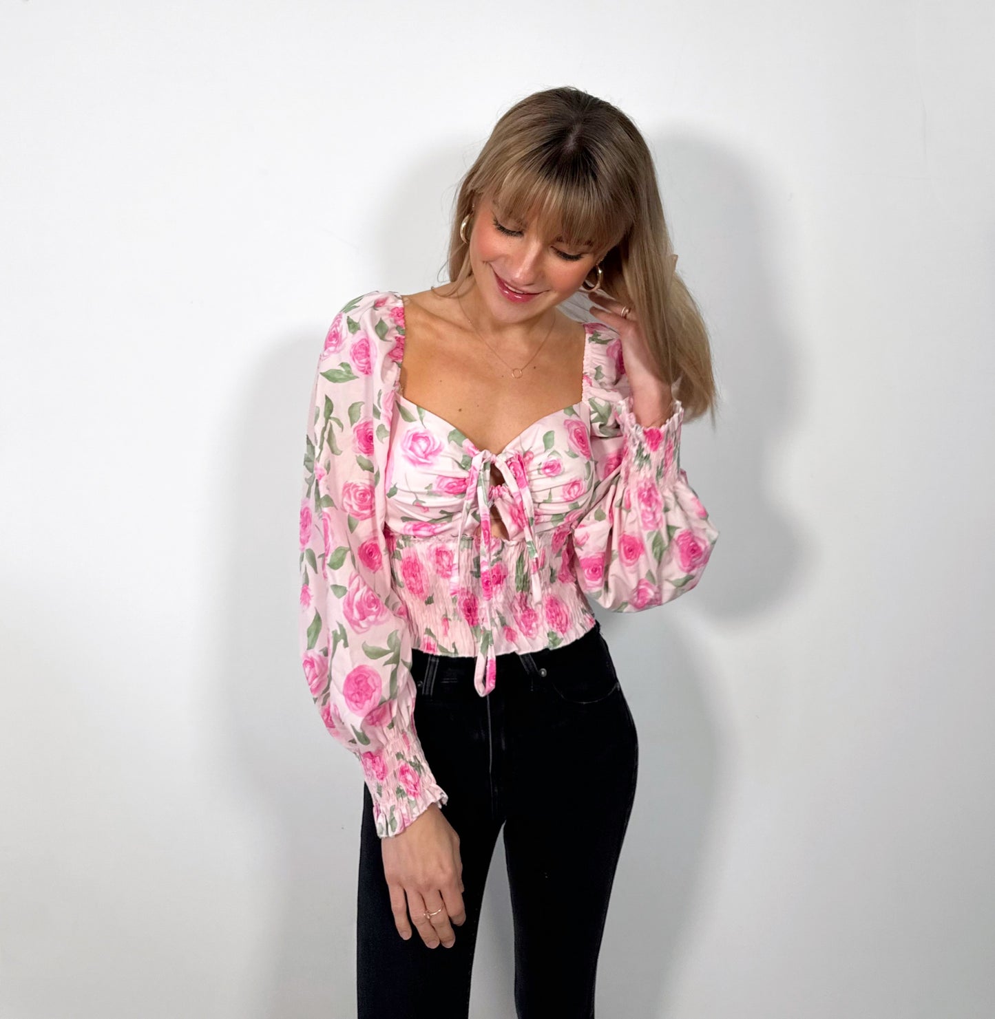Pink Floral Romance Top