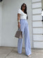 Blue Simple stripped jeans trousers