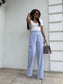 Blue Simple stripped jeans trousers