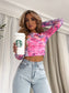 Bubble Leopard Pink Blouse