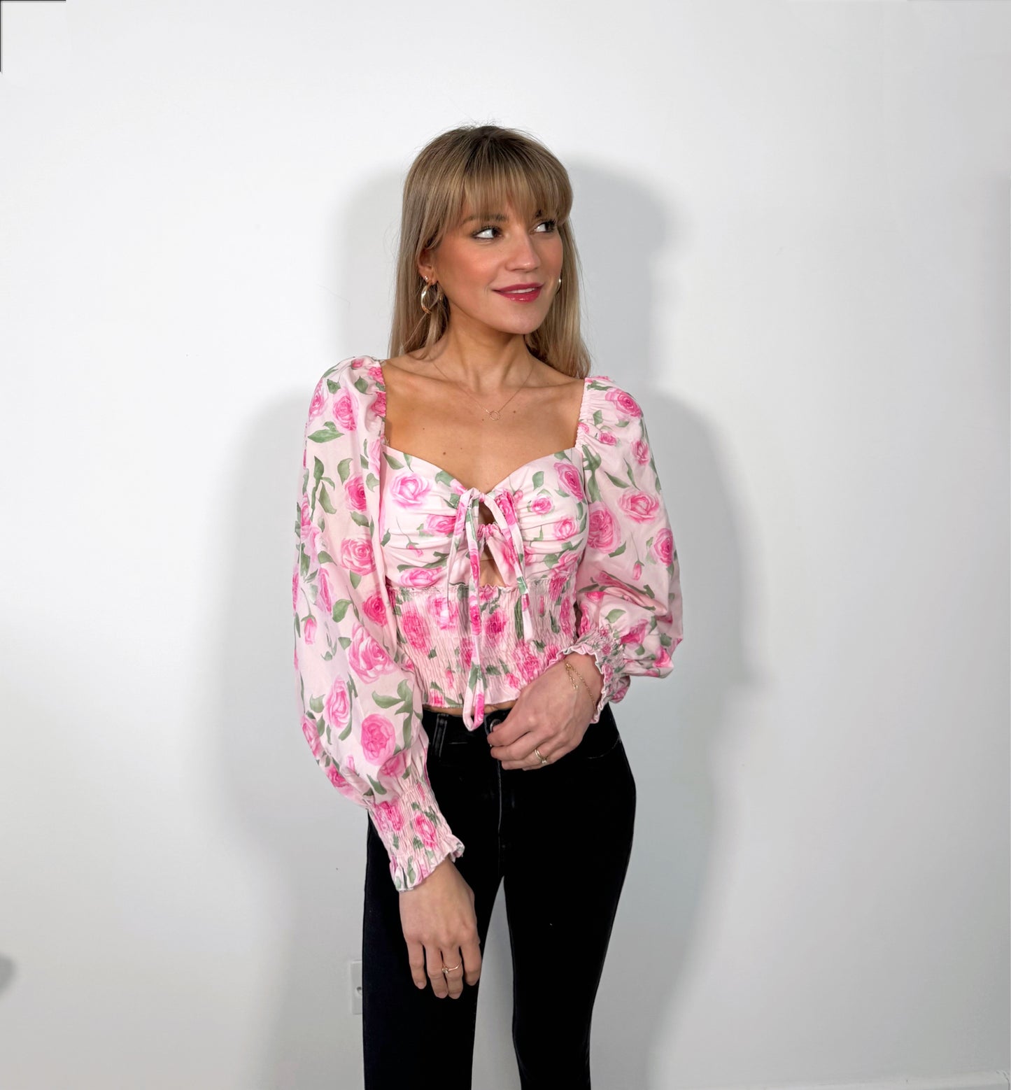 Pink Floral Romance Top