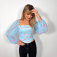 Blue Rosalie Floral Blouse