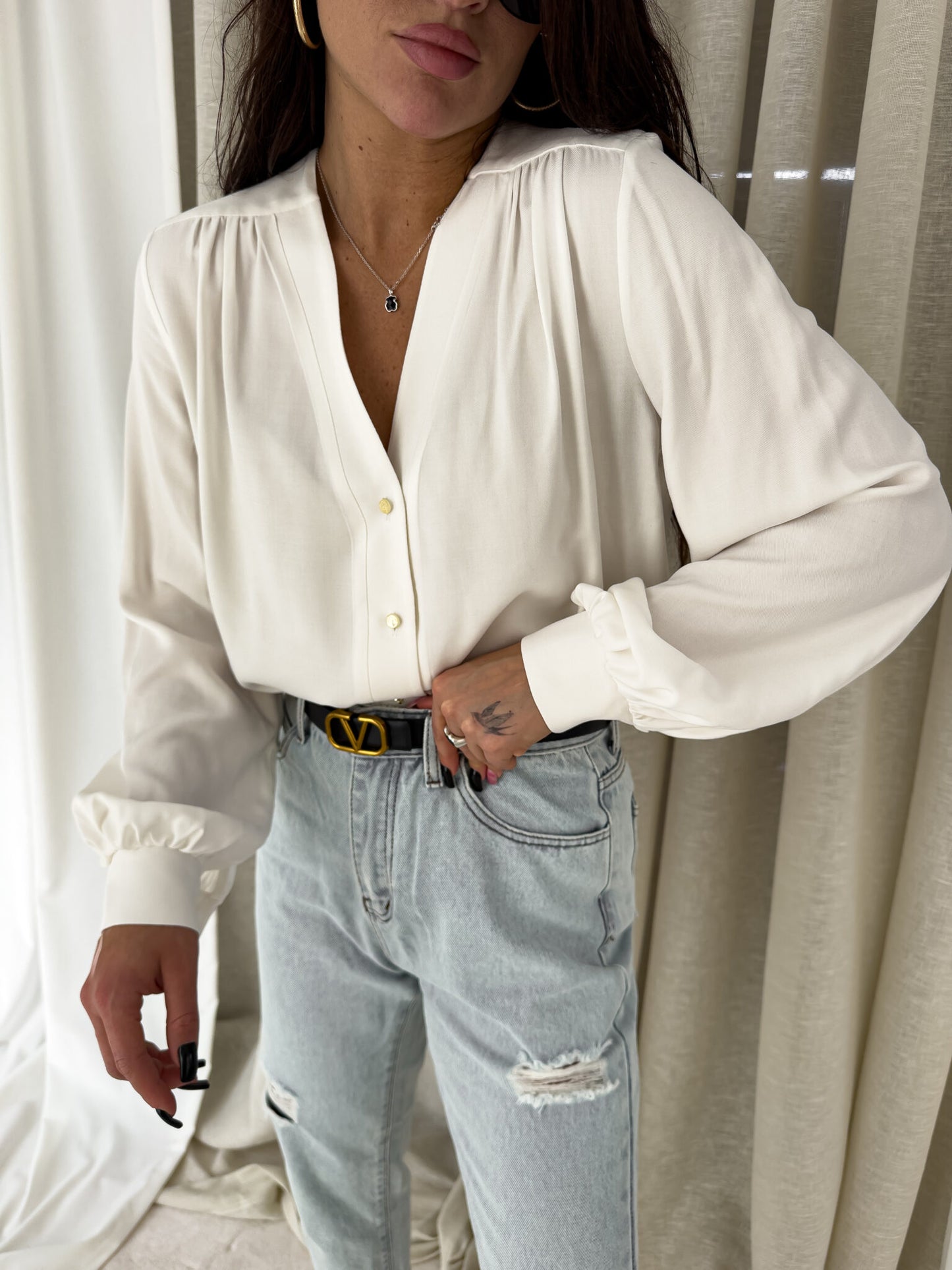 RUFFLES Shirt – Off white