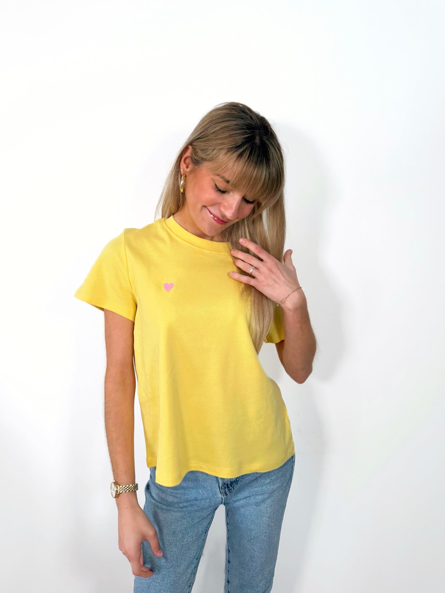 Yellow Minimal Heart Tee