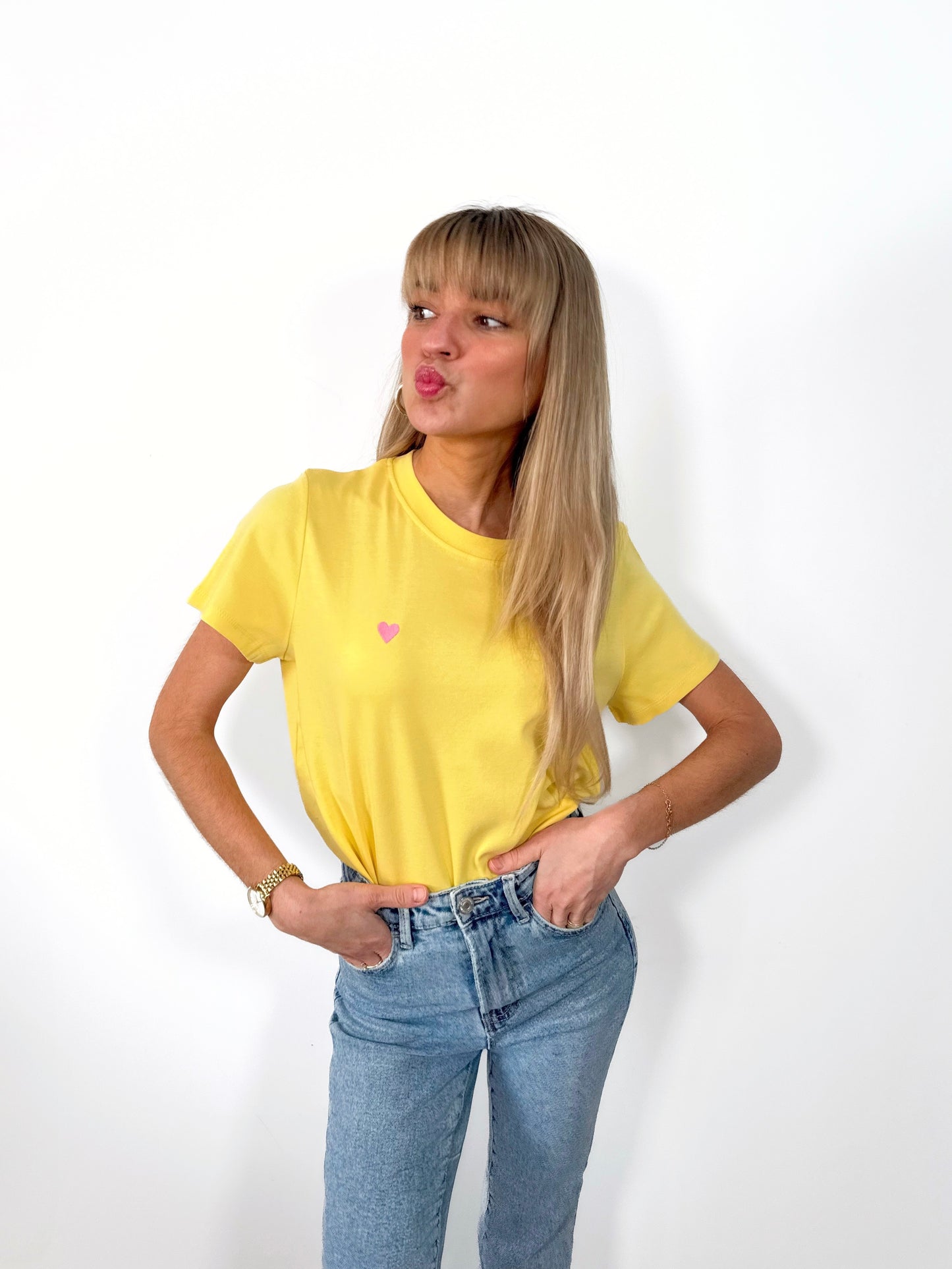Yellow Minimal Heart Tee