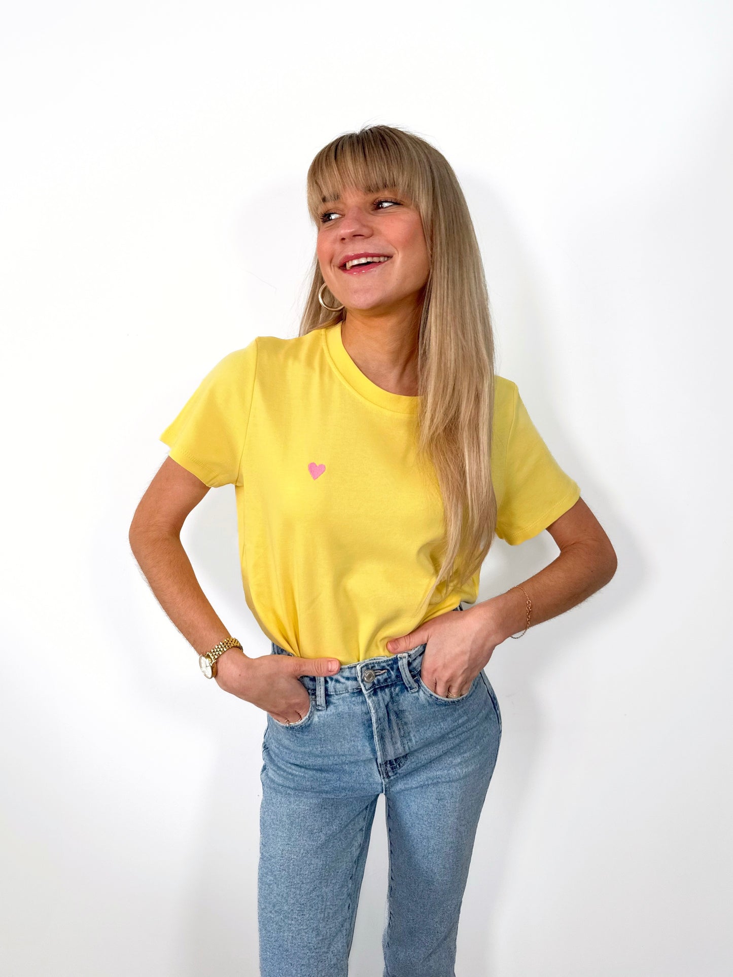Yellow Minimal Heart Tee