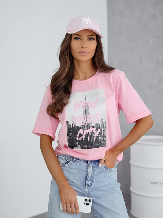 Pink NYC Dream Oversized T-Shirt