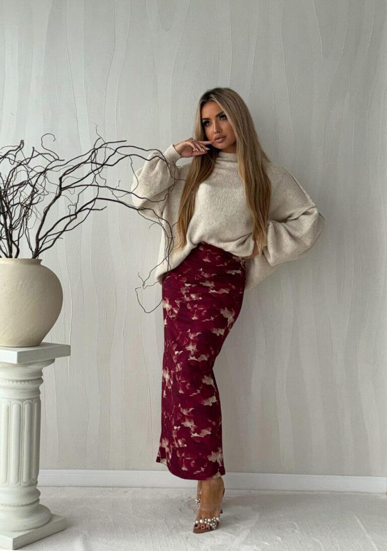 Floral burgundy Vogue skirt