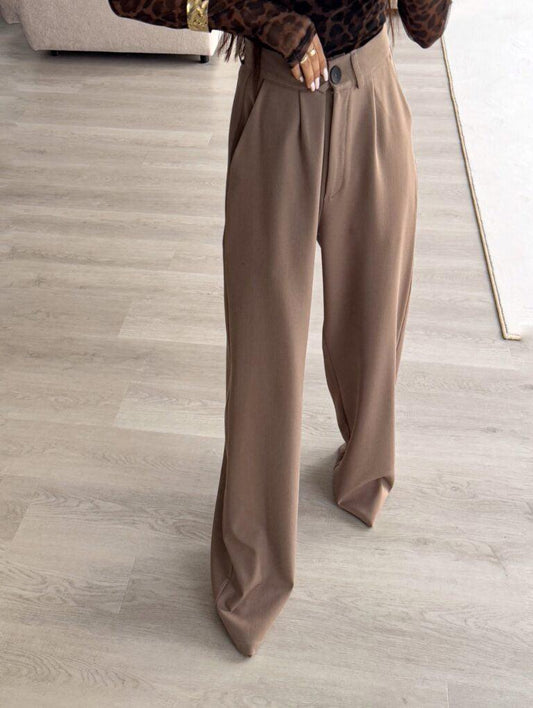 Mokka Simple stripped trousers