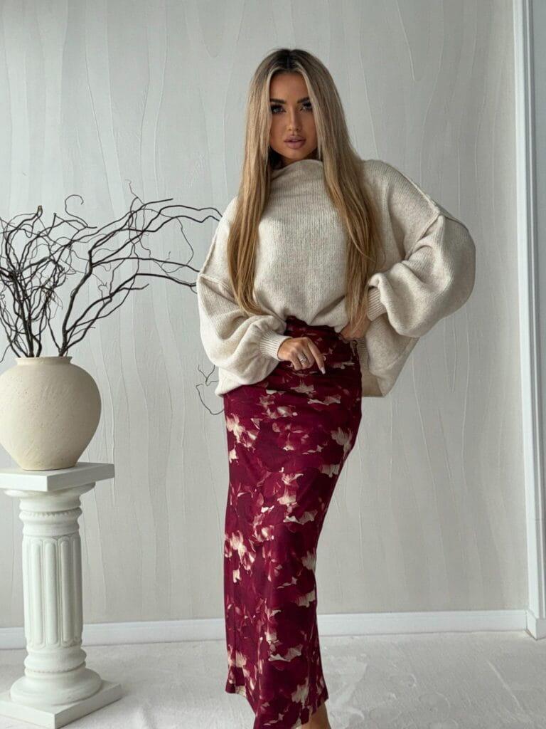 Floral burgundy Vogue skirt