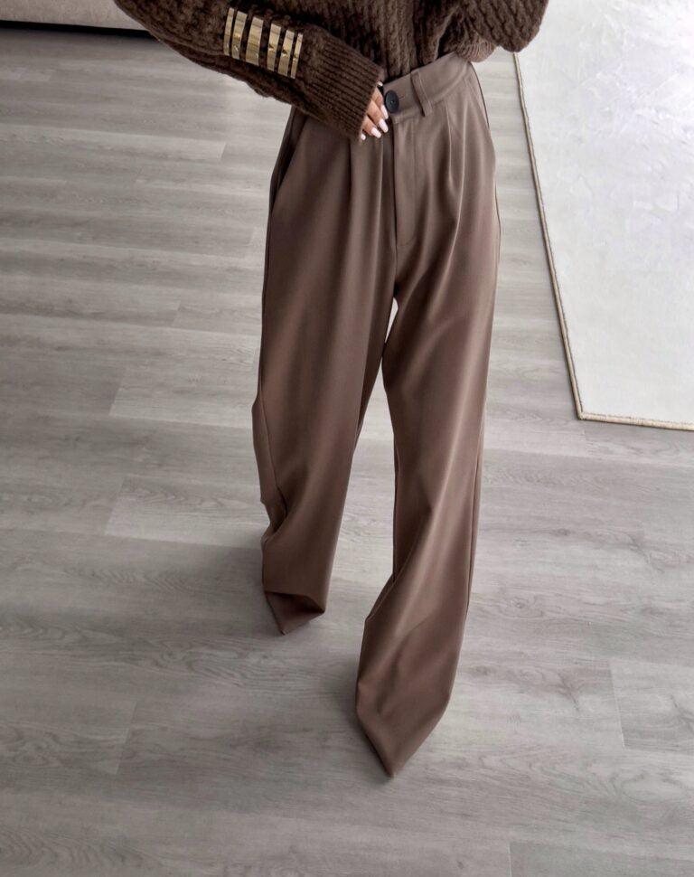 Mokka Simple stripped trousers