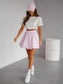 Bubblegum Pink Bubble Stripped mini skirt