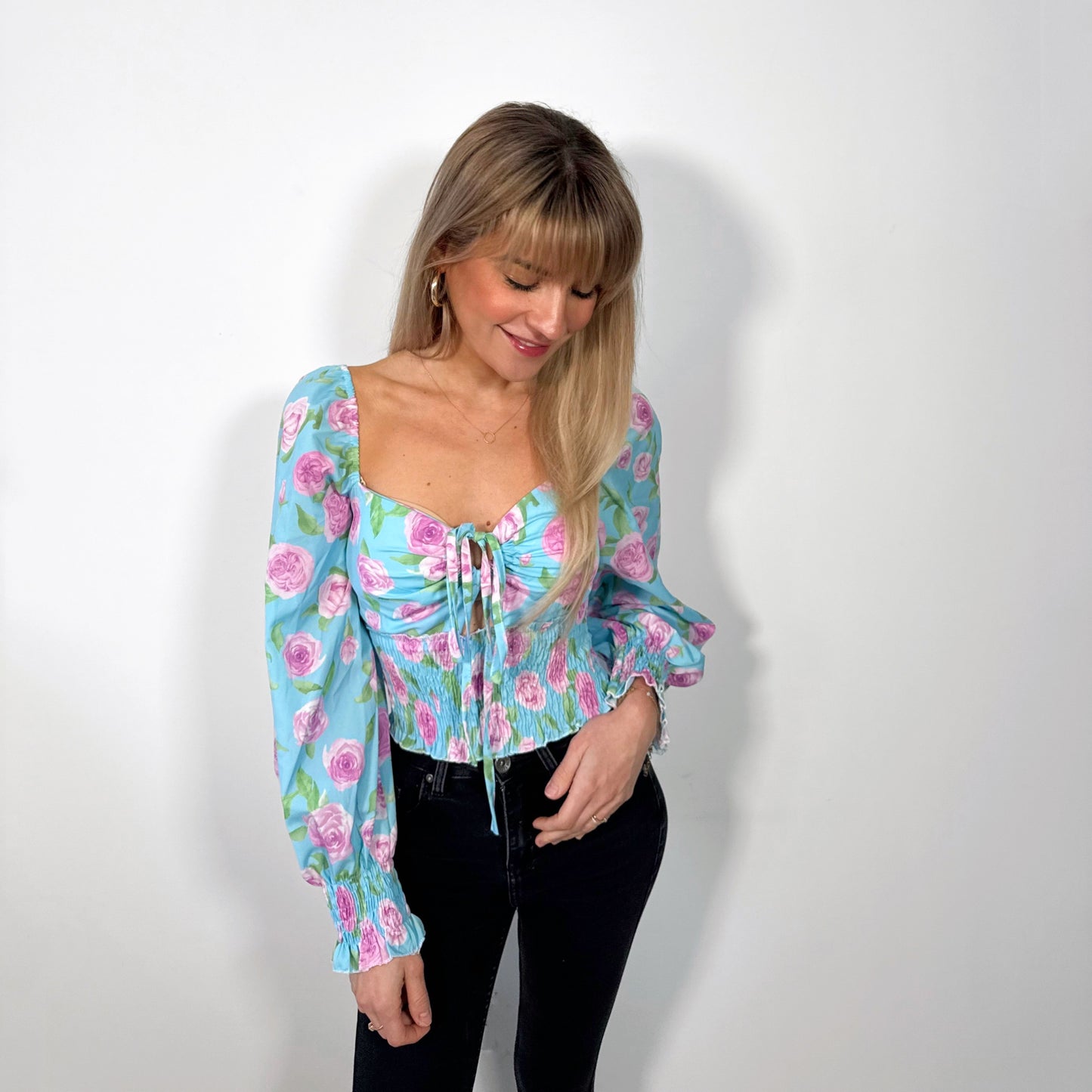 Blue Floral Romance Blouse