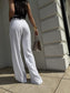 Ecru Simple stripped trousers