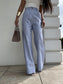 Blue Simple stripped jeans trousers