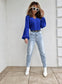 Royal Blue V-Neck Blouse