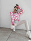 Pink and white zebra print jumper 