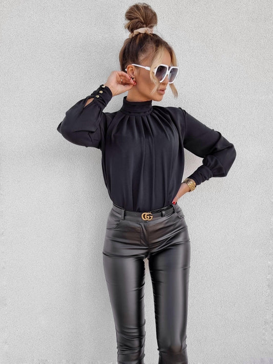 Black High Neck Blouse