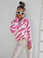 Pink and white zebra print jumper 