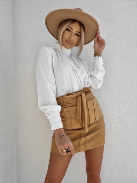 White High Neck Blouse