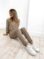 BEIGE KNIT JUMPER AND JOGGER CO-ORD SET