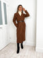 LONG BELTED CHOCOLATE COAT