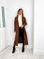 LONG BELTED CHOCOLATE COAT