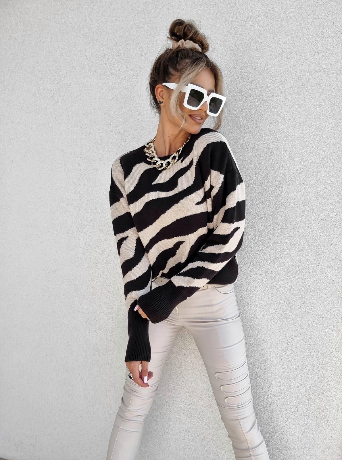 Black Zebra Print Jumper