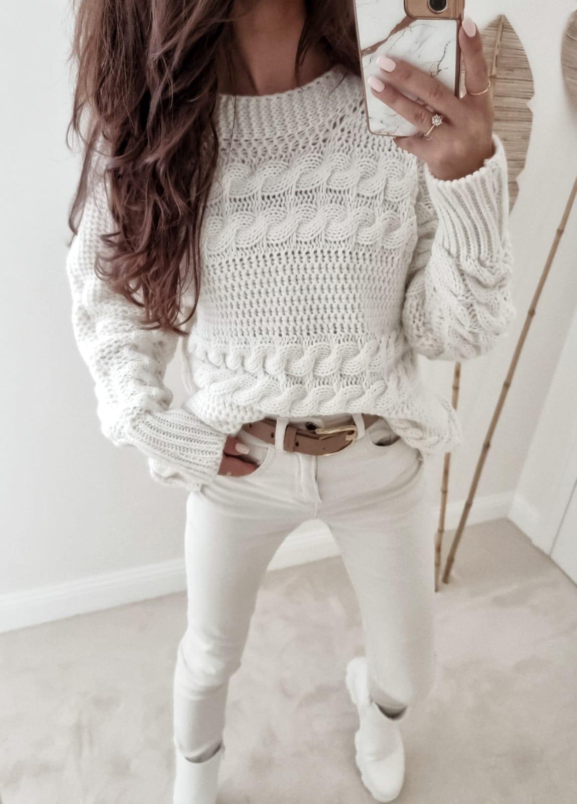 Ecru Cable Knit Jumper