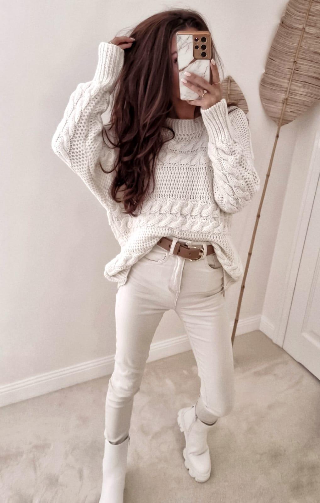 Ecru Cable Knit Jumper