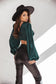 GREEN WRAP AROUND SATIN LONG BALLOON SLEEVE CROP TOP