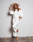 WHITE COTTON CO-ORD LONG SLEEVE TOP AND TROUSERS SET